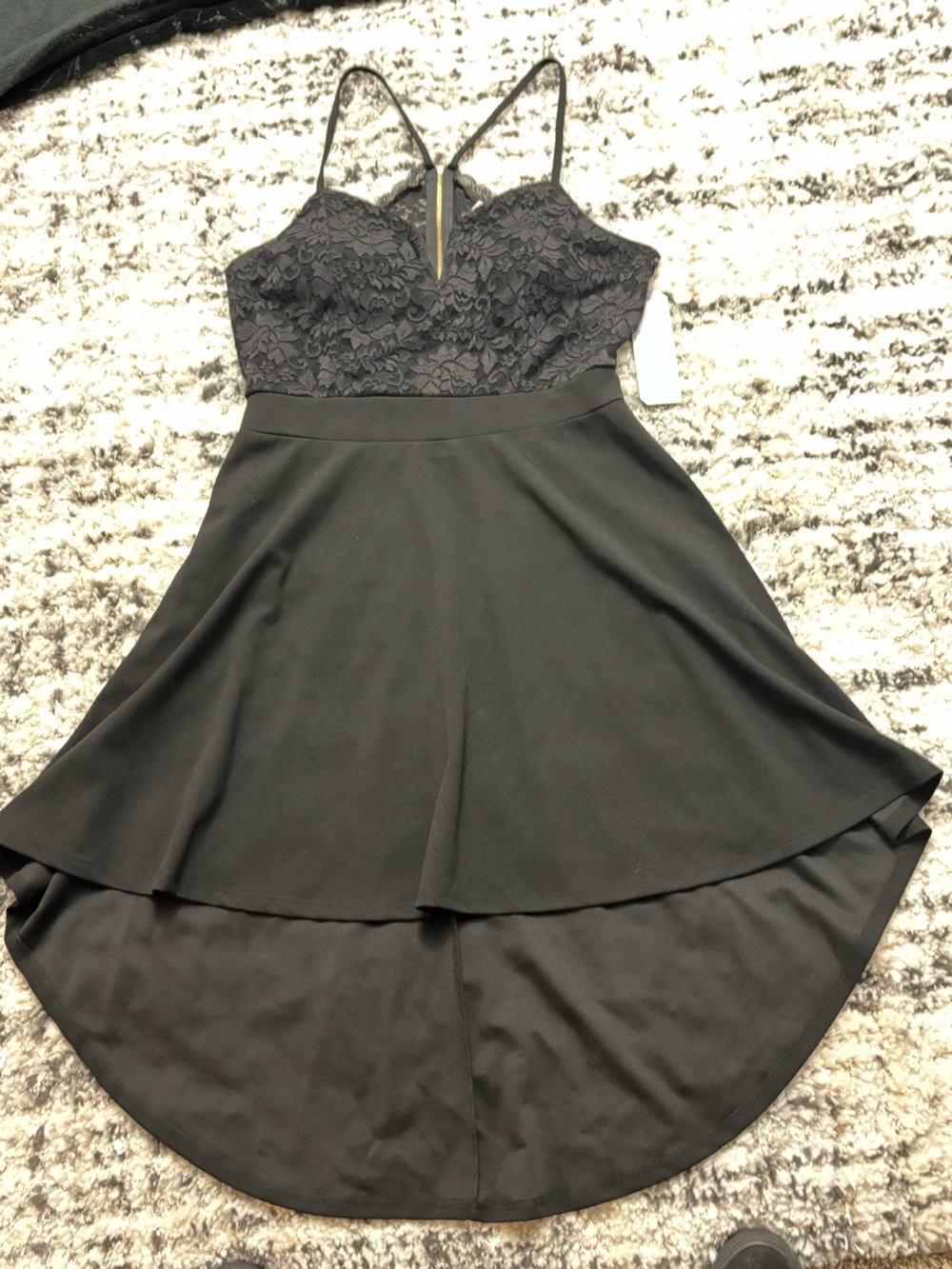 Almost Famous Black Racer Back Dress w/ Mid Train